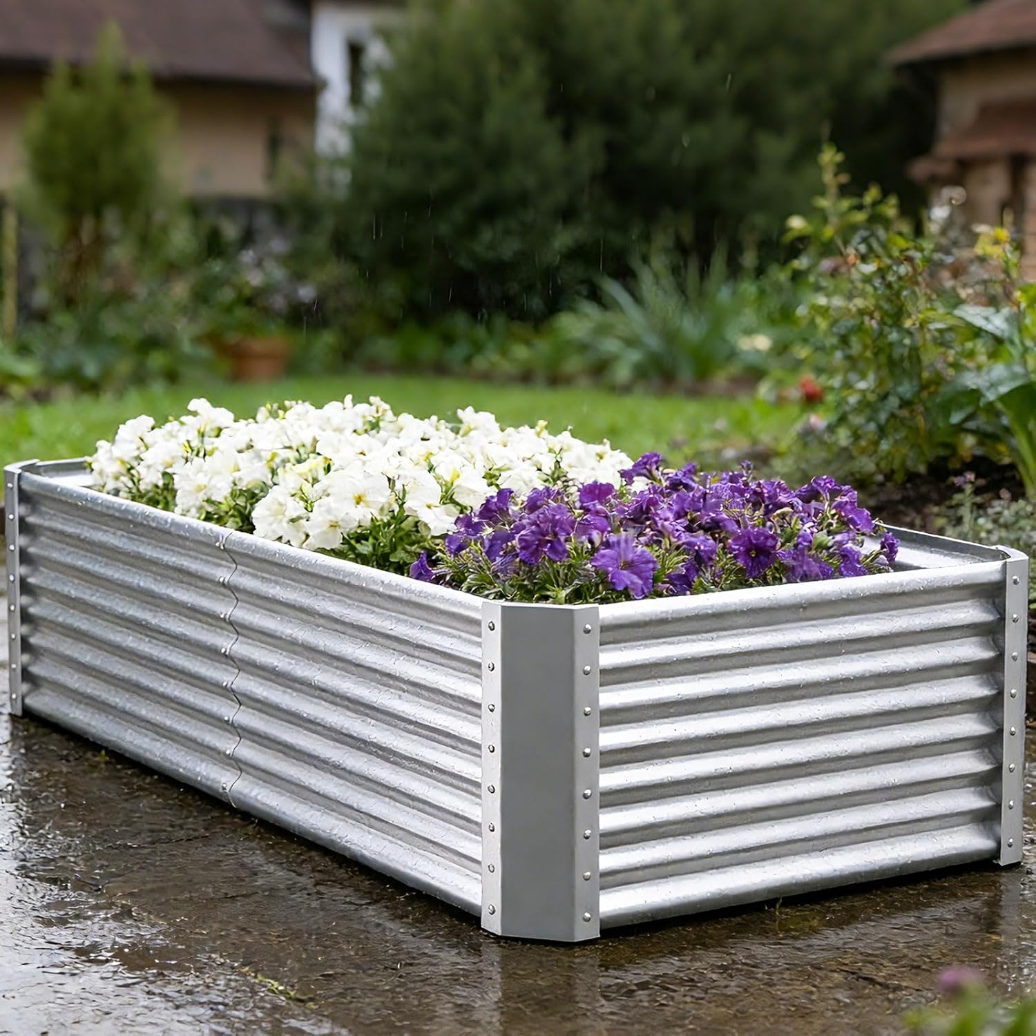 8x4x2ft Raised Garden Bed, Deep Root Planter Box, Silver,1 Pack | 1mm Thick Galvanized Steel, Resists Rust Bowing, Easy Assembly, Ideal Deep-Root Growing Condition for Broccoli,Beans,Tomatoes - Image 6