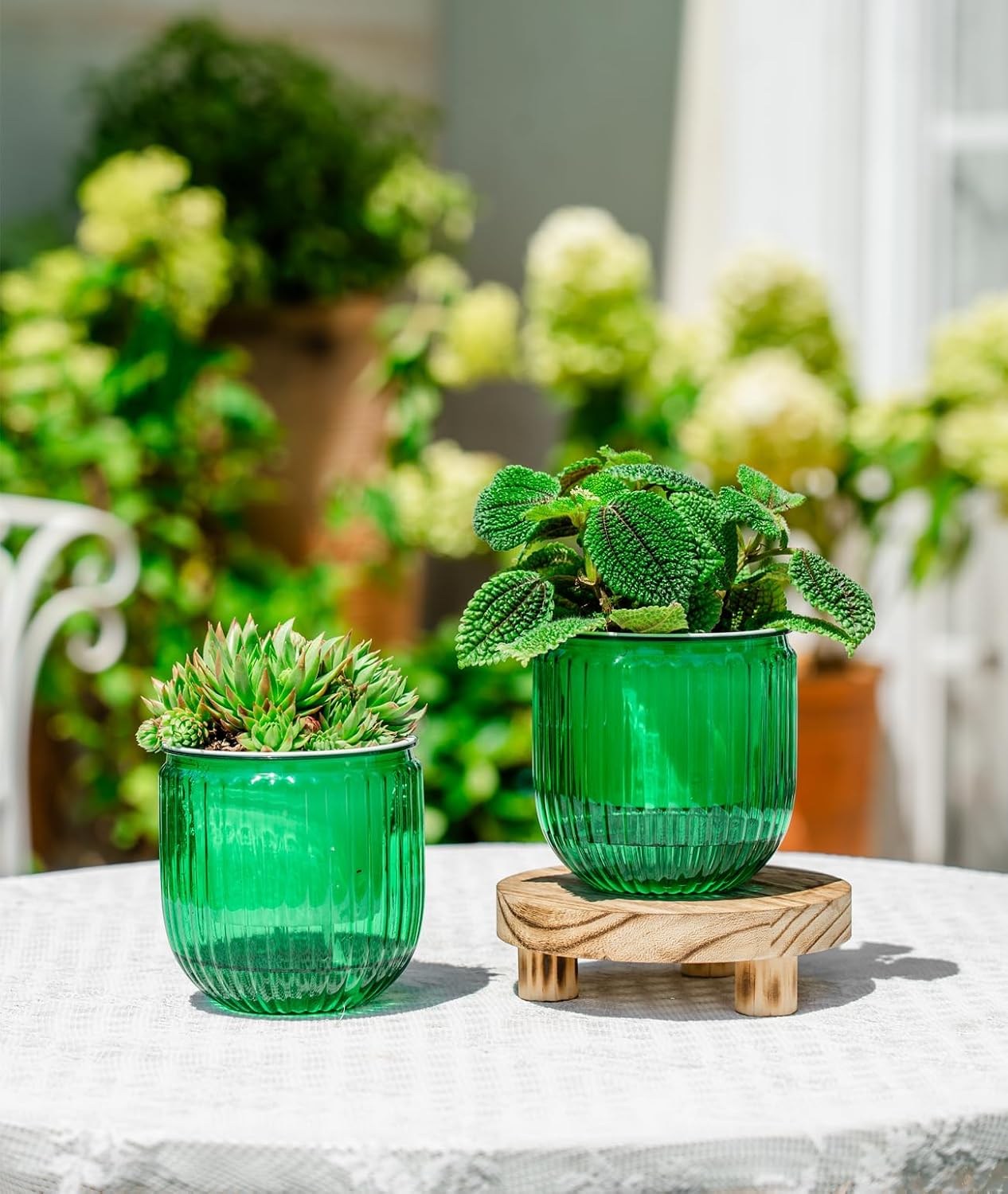 Melphoe Self Watering Pots for Indoor Plants Planter, 4.3 Inch 2 Pack Planters Self Watering Plant Pots for Flower, Houseplants, Succulent, African Violets and Cactus with Drainage - Image 2