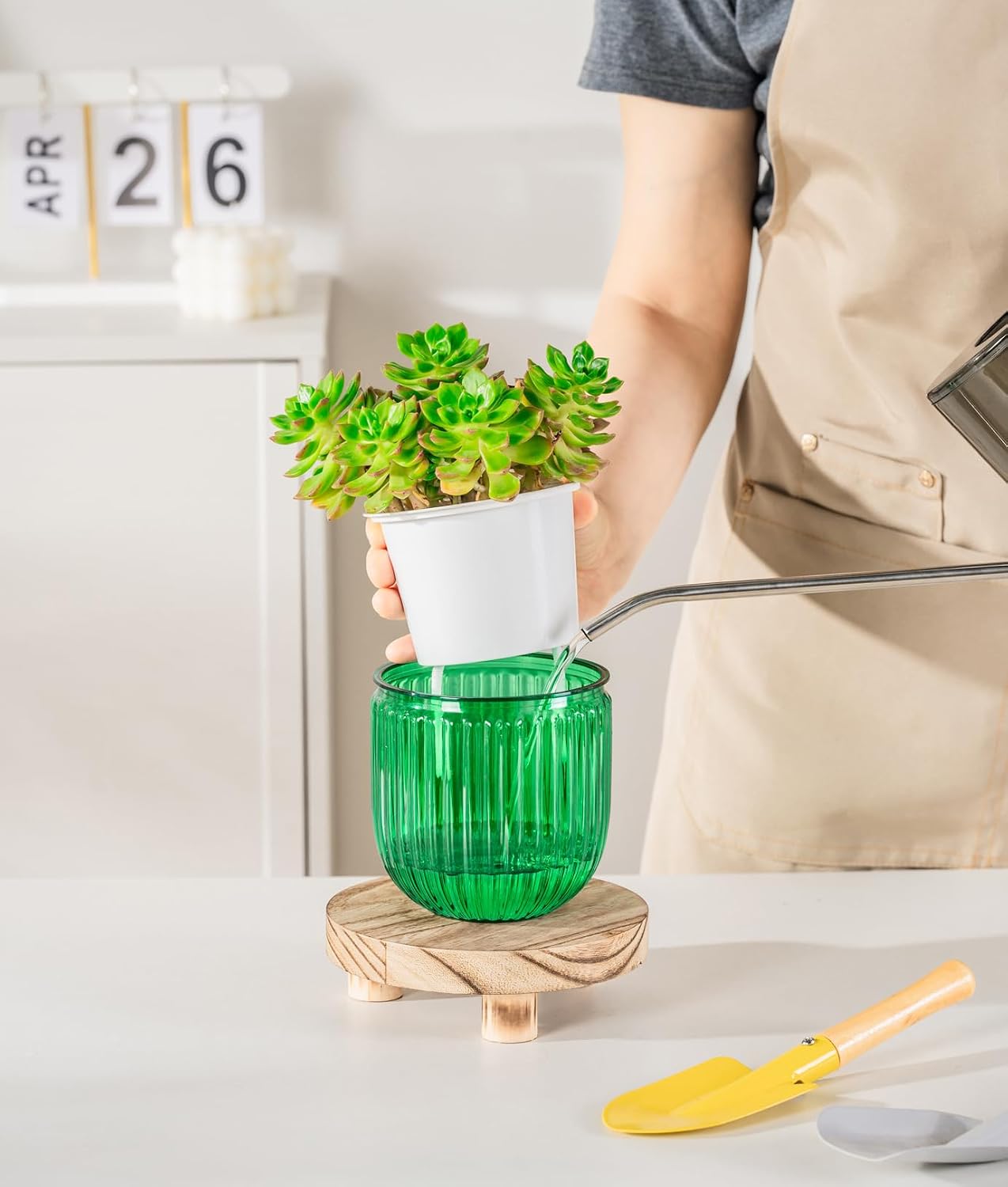 Melphoe Self Watering Pots for Indoor Plants Planter, 4.3 Inch 2 Pack Planters Self Watering Plant Pots for Flower, Houseplants, Succulent, African Violets and Cactus with Drainage - Image 5