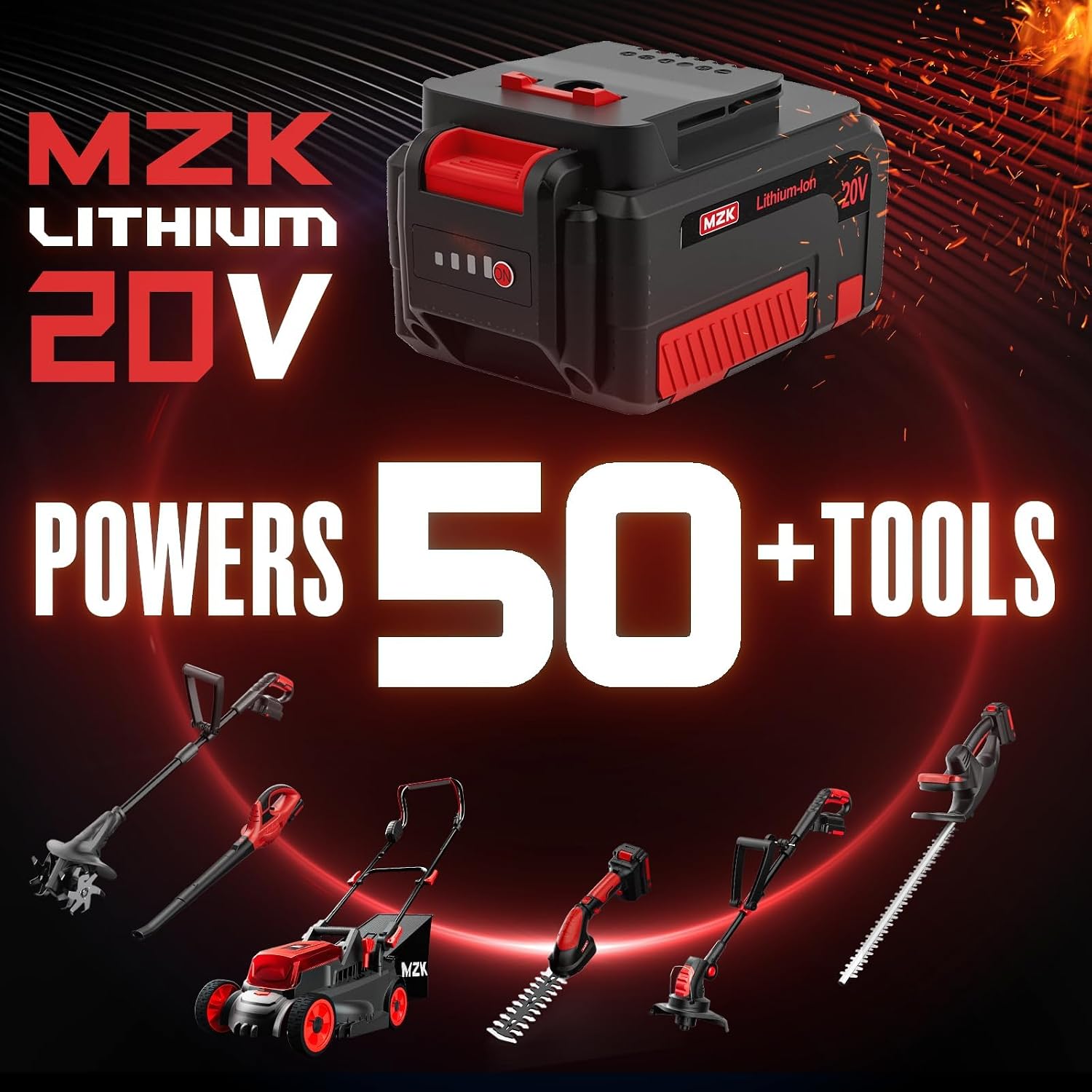 MZK 20V Cordless Leaf Blower, Lightweight Electric Blower | Includes 2 x 4.0Ah batteries and charger for leaves, patio cleanup, dust, lawn care, and yard work. - Image 7